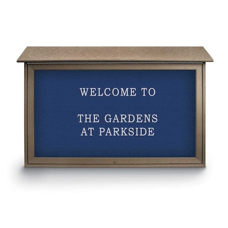 United Visual Products Indoor Enclosed Combo Board, 42"x32", Satin Frame/Blue & Surf UVCB4232-BLUE-SURF
